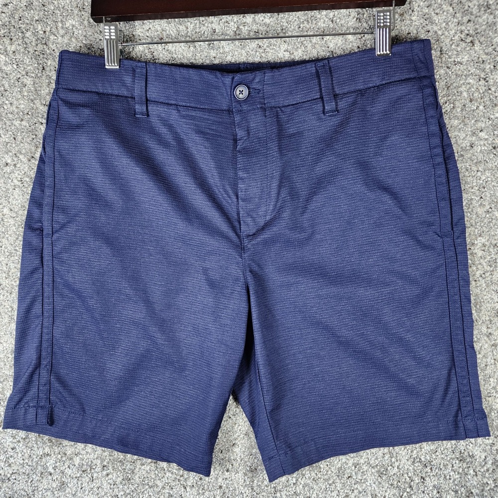 Under Armour Golf Shorts Mens 35 Blue Textured Performance Inseam 8.5 Excellent